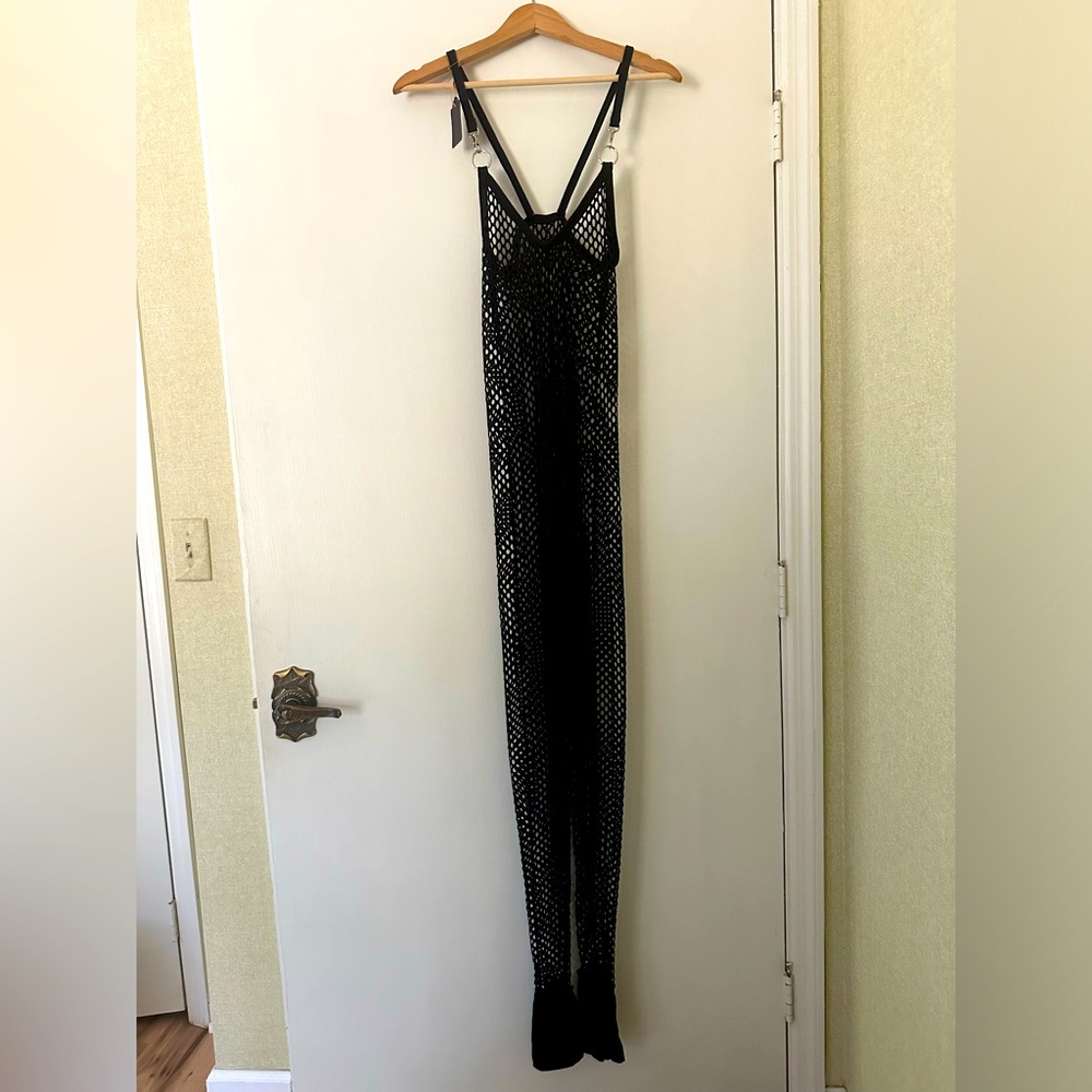Black Mesh Jumpsuit